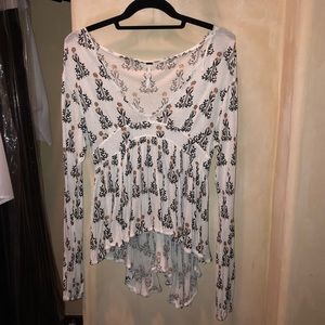 Long Sleeve Free People V-neck Shirt